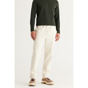 AC&Co / Altınyıldız Classics Men's Beige Standard Fit Regular Cut Cotton Tie Waist Jogger Knitted Trousers with Side Pockets