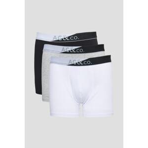 AC&Co / Altınyıldız Classics Men's Black-gray Melange-white 3-Pack Cotton Flexible Boxer
