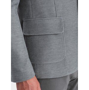 Ombre Men's jacket with elbow patches - light grey