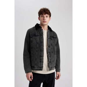 DEFACTO Slim Fit Faux Fur Collar Jacket