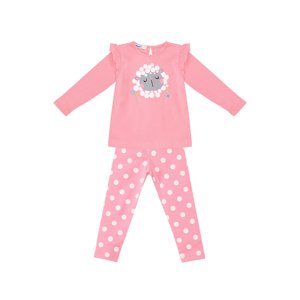 Denokids Lamb Baby Girl Pink Tunic Tights Set