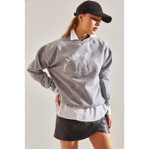 Bianco Lucci Women's La Printed Three-Thread Rack Sweatshirt