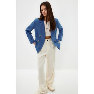 Trendyol Blue Regular Lined Double Breasted Closure Woven Blazer Jacket