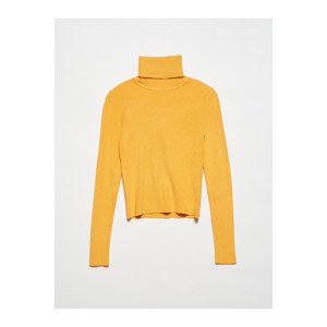 Dilvin 10225 Turtleneck Sweater-mustard