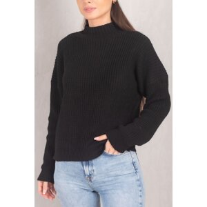 armonika Women's Black High Neck Knitwear Knit Sweater