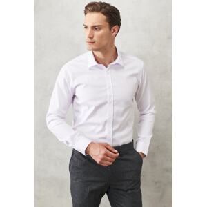 ALTINYILDIZ CLASSICS Men's White Non-iron Non-iron Slim Fit Slim Fit 100% Cotton Shirt.