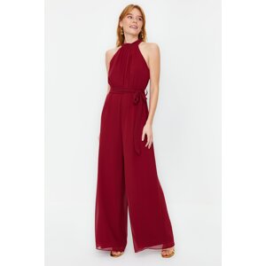 Trendyol Burgundy Maxi Chiffon Woven Jumpsuit