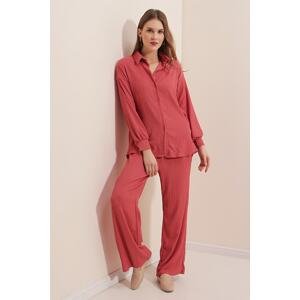 Bigdart 5858 Knitted Double Set - Dusty Rose