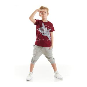 Mushi Airplane Boy T-shirt Capri Shorts Set
