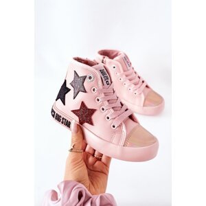 Children's High Sneakers With A Zipper BIG STAR II374030 Pink