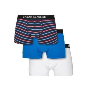 Boxerky 3-balení neonový pruh aop+boxer blue+wht