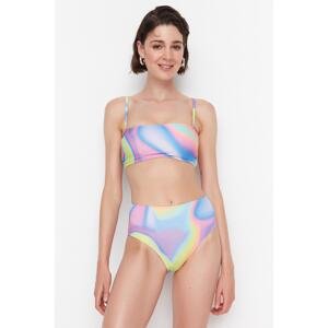 Trendyol Abstract Pattern High Waist Bikini Bottoms