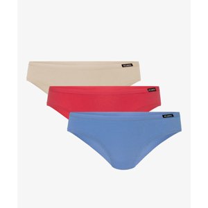 Dámské kalhotky Bikini ATLANTIC 3Pack - ecru, korál, modrá