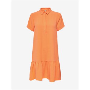 Oranžové košilové šaty s volánem JDY Lion - Dámské