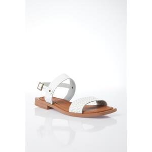 Yaya by Hotiç Women's White Genuine Leather Sandals