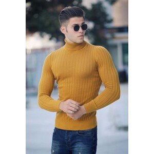 Madmext Men's Yellow Turtleneck Sweater 4352