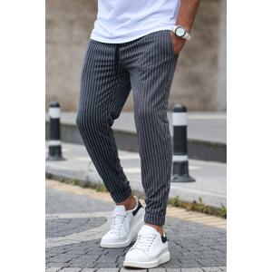 Madmext Men's Gray Striped Anthracite Jogger 2931