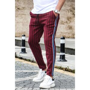 Madmext Claret Red Striped Tracksuit 4205