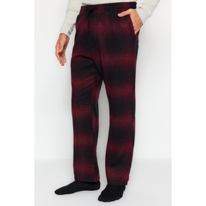 Trendyol Men's Black Plaid Comfortable Fit Lumberjack Weave Pajama Bottoms.