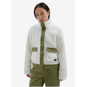 Bílo-zelená dámská bunda VANS Tevis Sherpa Fleece - Dámské