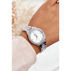Masivní ocelové hodinky se zirkony Giorgio&Dario Silver