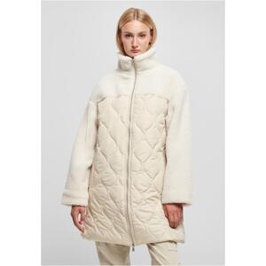Dámský oversized Sherpa Quilted Coat softseagrass/white sand