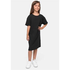 Dívčí organické oversized triko šaty černé