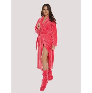 Bathrobe De Lafense 548 Melanie S-2XL long women's raspberry-dots 101