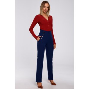 Made Of Emotion Woman's Trousers M530 Navy Blue