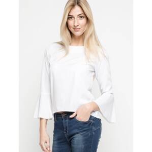 Blouse with lampshaded sleeves white