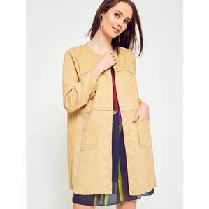 Long jacket with patch pockets yellow