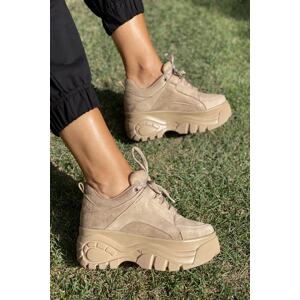 İnan Ayakkabı WOMEN'S NUDE SUEDE SNEAKER SNEAKERS Y5680
