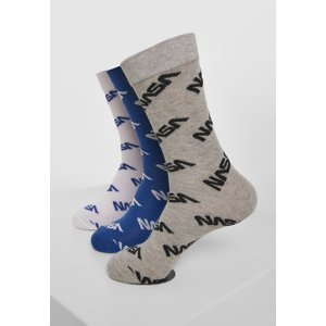 Celoplošné ponožky NASA 3-balení modrá/šedá/bílá
