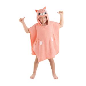 Denokids Cat Girl Pink Towel Poncho