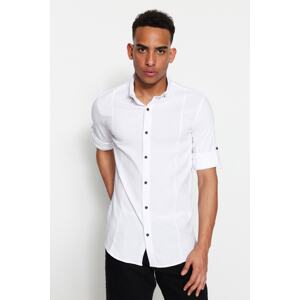 Trendyol White Men's Super Slim Fit Textured, Easy-to-Iron Shirt