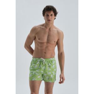 Dagi Green Micro Short Octopus Pattern Marine Shorts