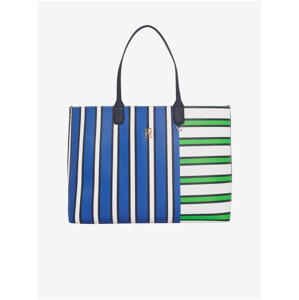 Zeleno-modrý dámský pruhovaný shopper Tommy Hilfiger - Dámské
