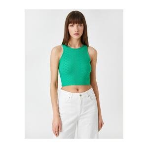 Koton Crop Tank Top with Tie Back and Window Detail