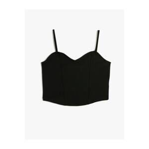 Koton Crop Athlete Thin Strap Corset Detailed Sweetheart Neckline