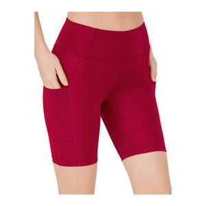 LOS OJOS Women's Claret Red High Waist Smoothing Double Pocket