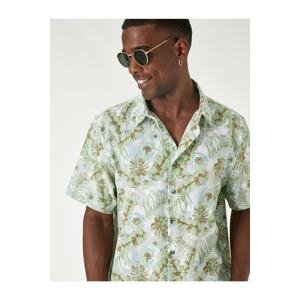 Koton Floral Patterned Short Sleeve Shirt