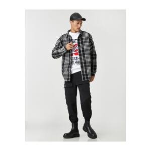 Koton Checkered Lumberjack Shirt Classic Cuff Collar Long Sleeve