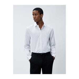 Koton Classic Collar Shirt Geometric Detailed Slim Fit
