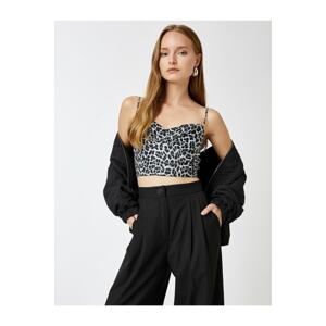 Koton Leopard Patterned Thin Strap Crop Undershirt