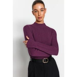 Trendyol Purple High Neck Knitwear Sweater