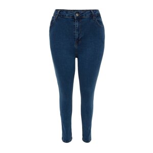 Trendyol Curve Modré strečové úzké džíny s vysokým pasem