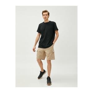 Koton Cargo Shorts with Lace Waist Slim Fit and Pocket Detail