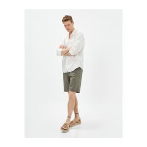 Koton Cotton Bermuda Shorts with Lace Waist and Pocket Detail