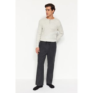 Trendyol Men's Anthracite Comfortable Fit and Woven Pajama Bottoms.