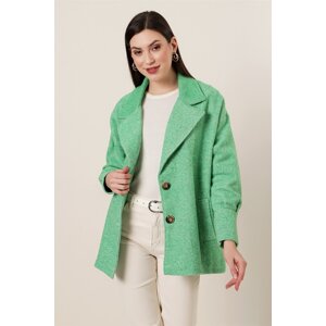By Saygı Cuff Sleeves Pocket Oversize Lined Cachet Jacket Green